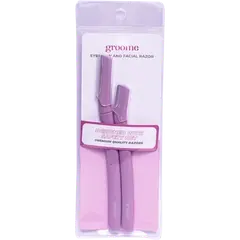 Groome Eyebrow and Facial Razor Pack of 2 Pcs ( Light Purple) - Rokomari